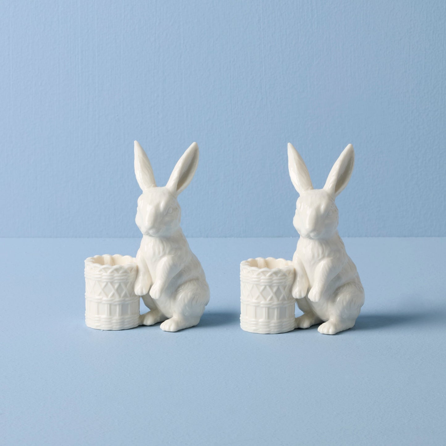 Wicker Creek Bunny Candle Holders, Set of 2