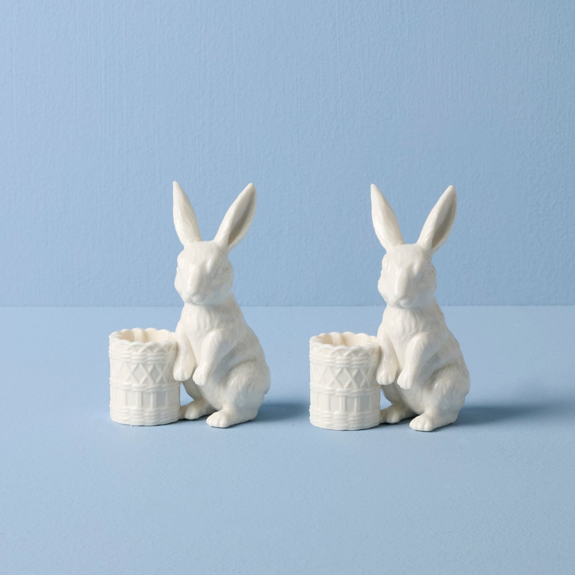 Wicker Creek Bunny Candle Holders, Set of 2