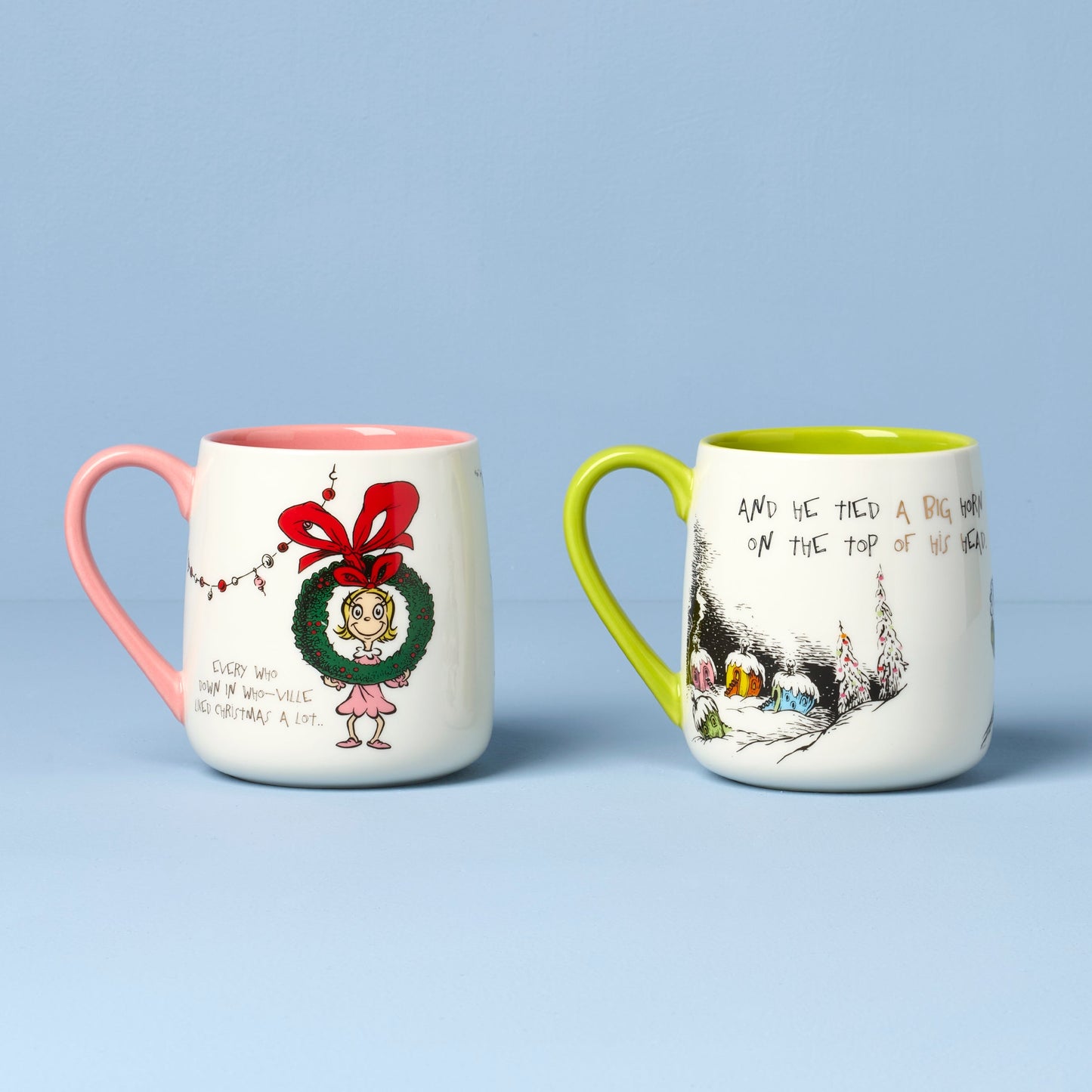 Who-Ville Cindy-Max Mugs, Set of 2