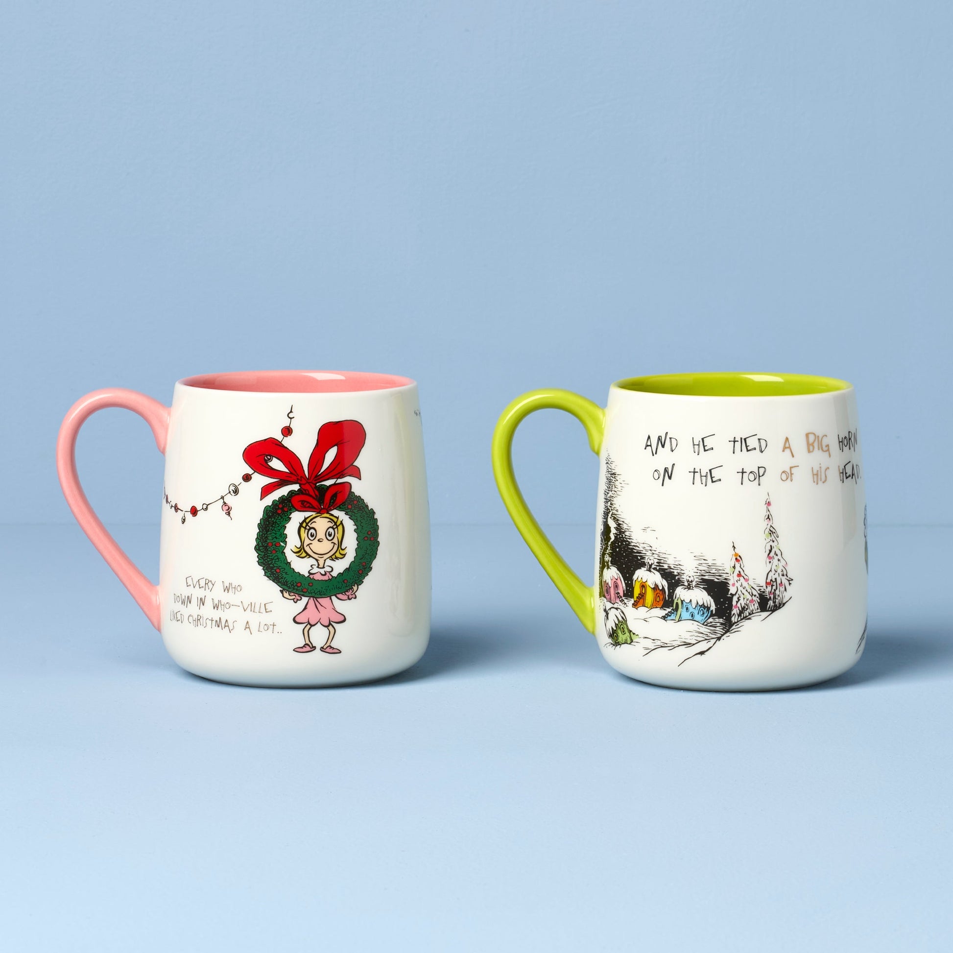 Who-Ville Cindy-Max Mugs, Set of 2