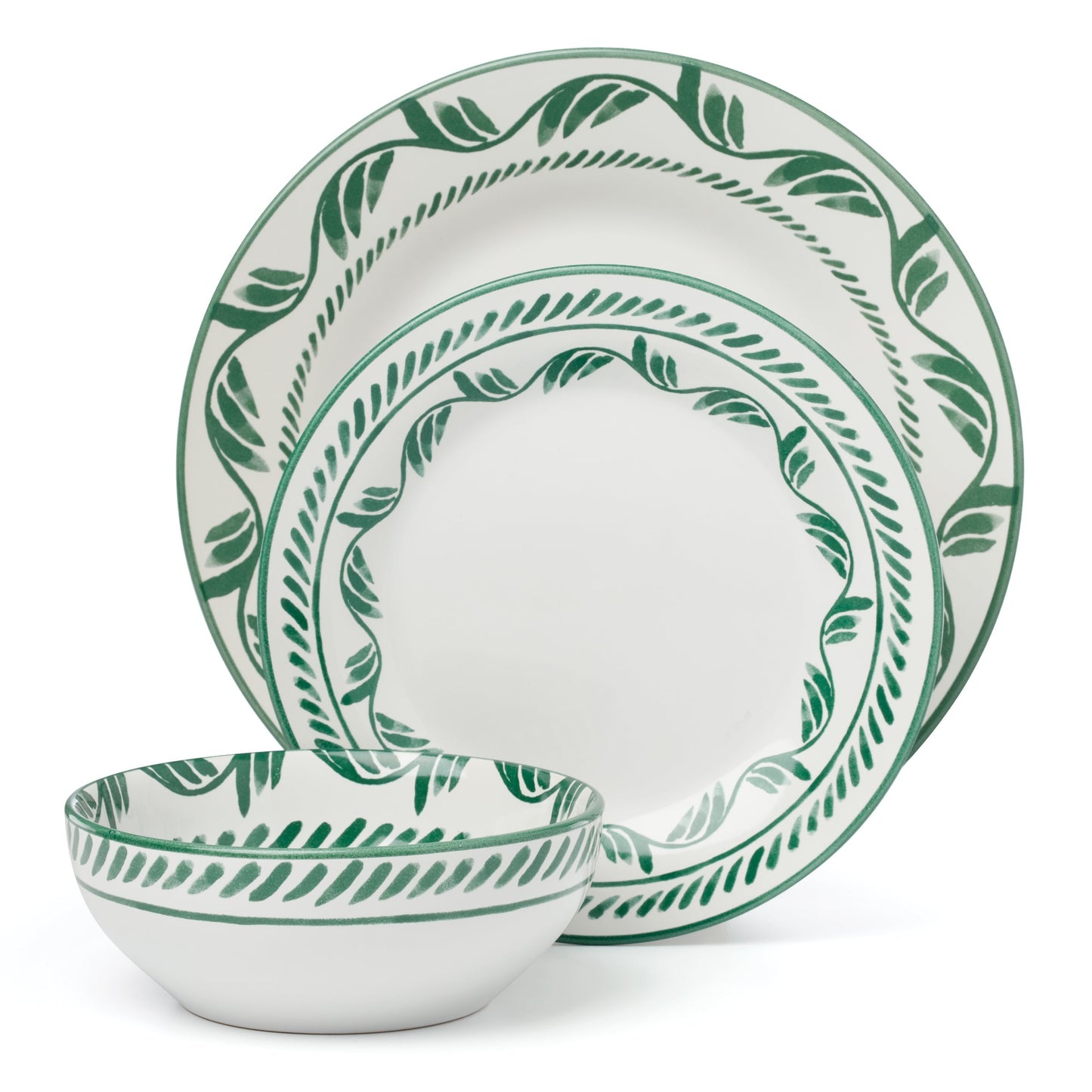 Solear Green 12-Piece Dinnerware Set