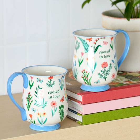 First Blooms Blue Mugs, Set of 2