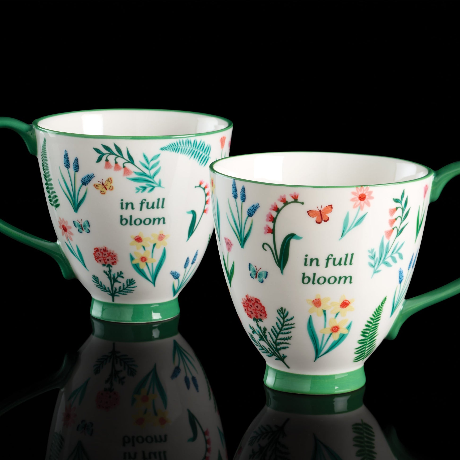 First Blooms Green Mugs, Set of 2