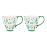 First Blooms Green Mugs, Set of 2