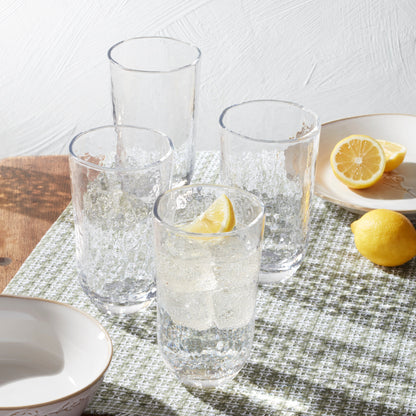 Homespun Clear Tall Tumbler - Set Of 4