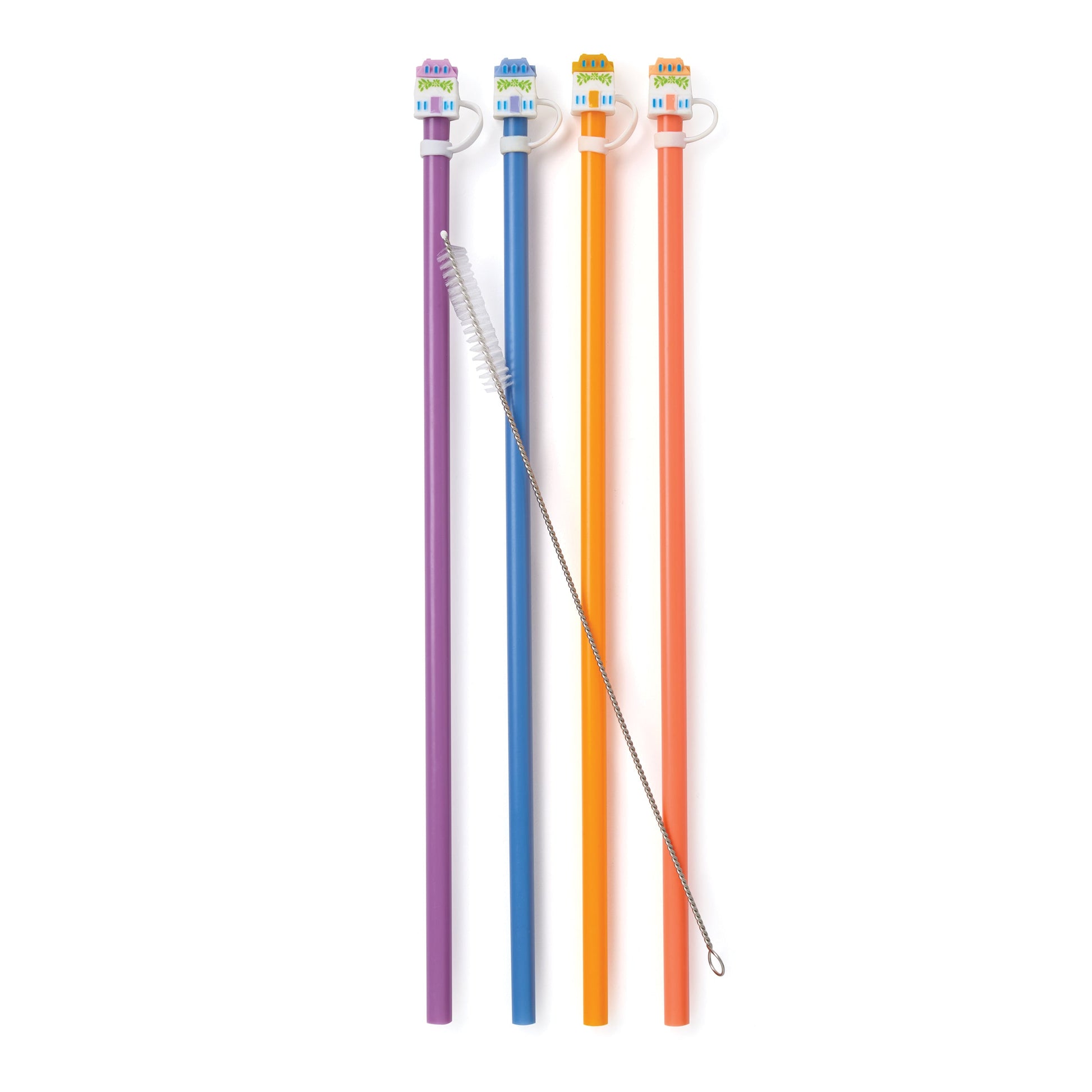 Lenox Spice Village House Caps & Straws, Set of 4