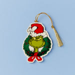 Grinch with Wreath Flat Ornament