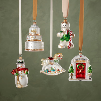 2026 Retro Blown Glass Our 1st Christmas Wedding Ornament