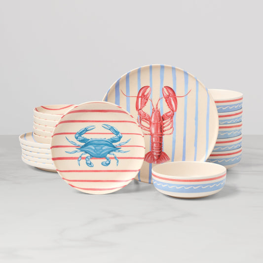 24 Seven Melamine Wharfside 18-Piece Dinnerware Set