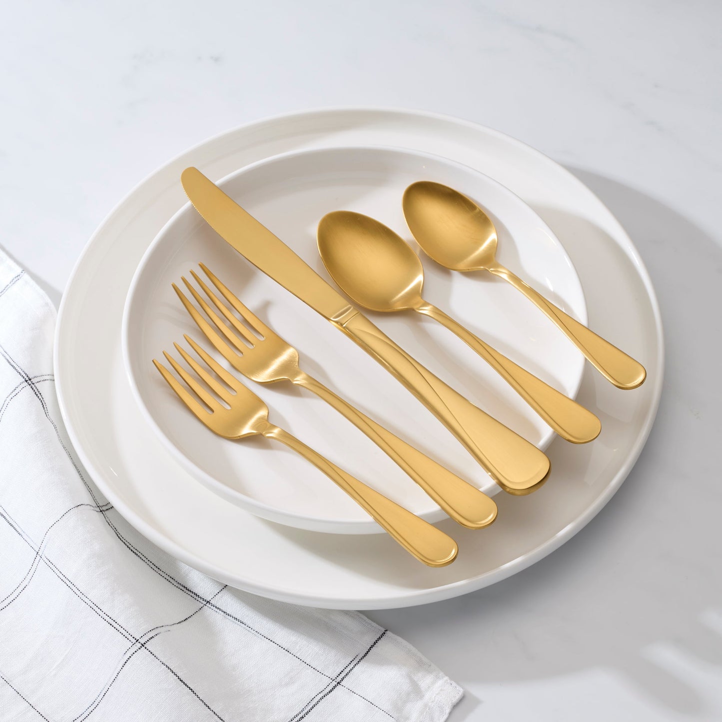 Flight Gold Satin 20-Piece Flatware Set