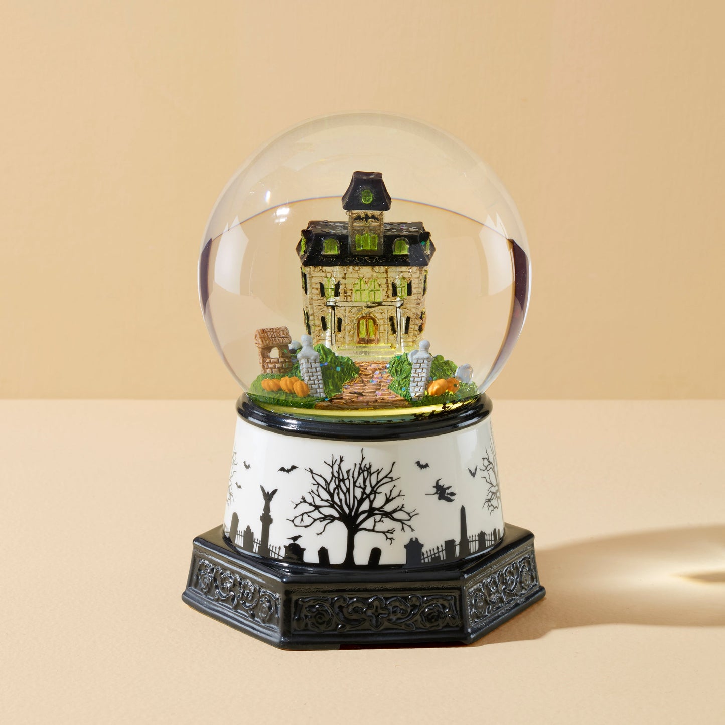 Haunted Village Lit Water Globe