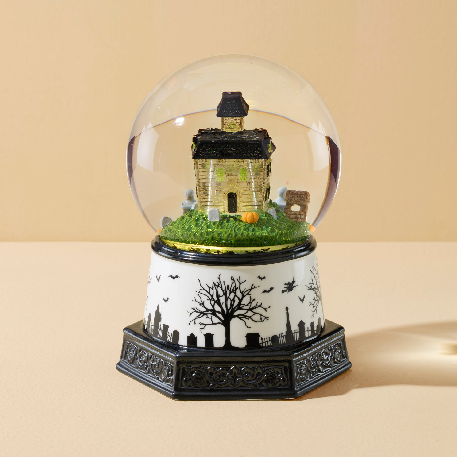 Haunted Village Lit Water Globe