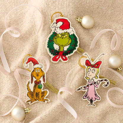 Grinch with Wreath Flat Ornament