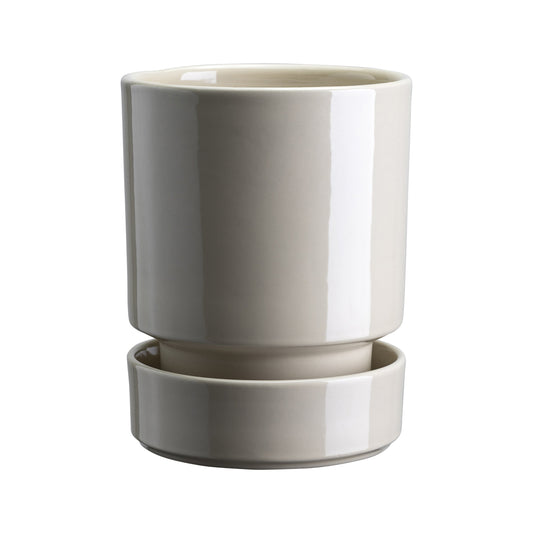 Hoff Glazed Sand Stone 12cm Pot with Saucer