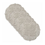 French Perle Linen Embroidered Round Placemats