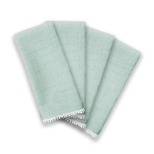 French Perle Solid Ice Blue Dinner Napkins, Set of 4