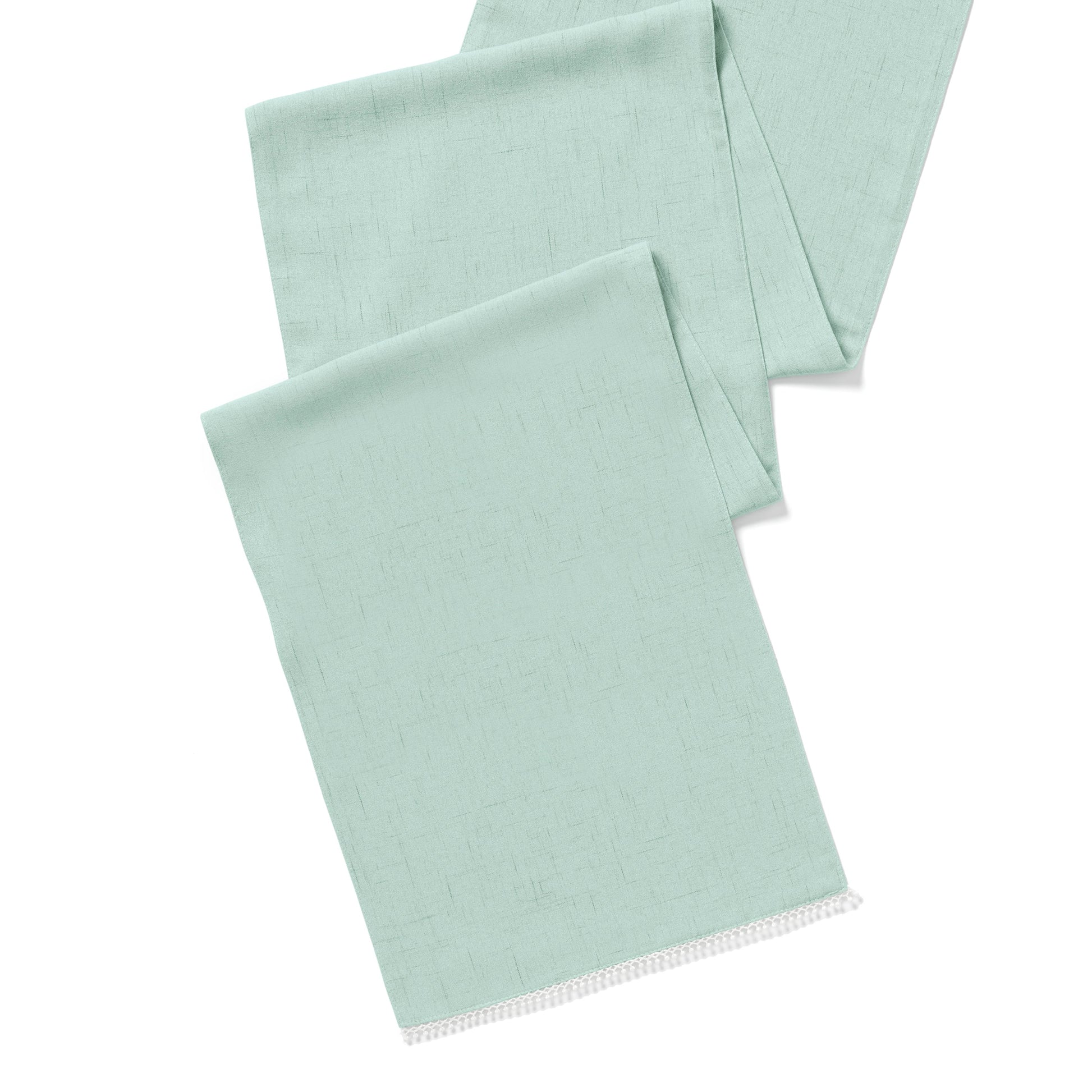 French Perle Solid Ice Blue 14x90 Table Runner