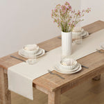 French Perle Solid Natural White 14x90 Table Runner