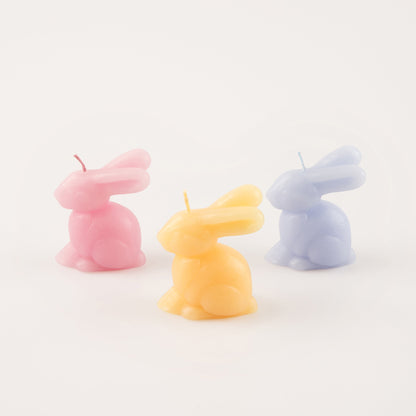 Mini Rainbow Bunny Candles, Set of 6