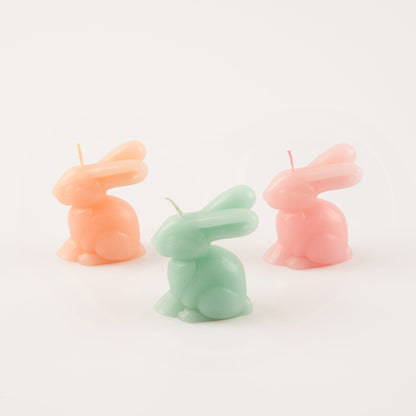 Mini Rainbow Bunny Candles, Set of 6