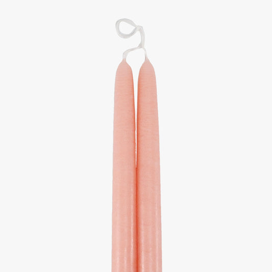 Dripless Blush 12" Taper Candles, Set of 2