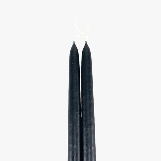 Dripless Black 12" Taper Candles, Set of 2