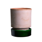 Hoff Raw Rosa & Glazed Emerald Green 14cm Pot with Saucer