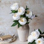 Artificial Real Touch White Peony Stem