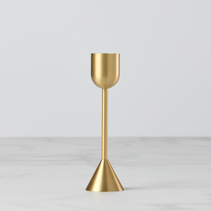 Light Gold Tall Taper Candle Holder