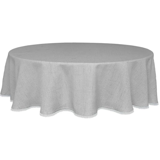 French Perle Solid Dove Grey 70x70 Round Tablecloth
