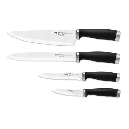Epicure Black 4-Piece Soft-Grip Cutlery Set