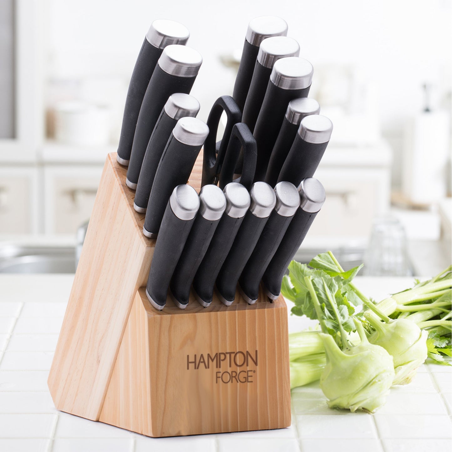 Epicure Black 17-Piece Cutlery Block Set