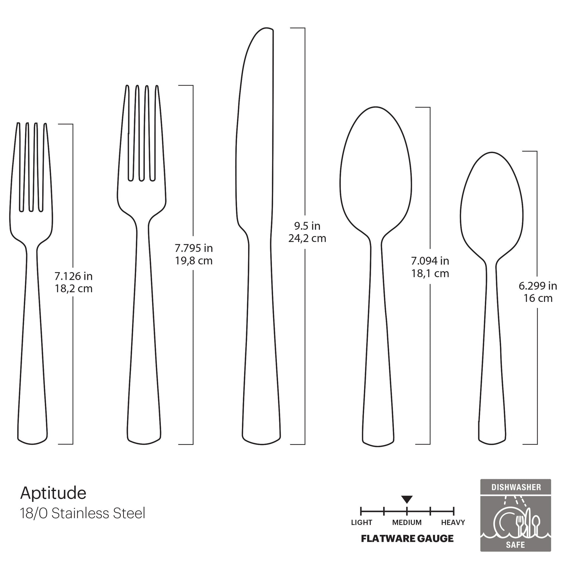 Aptitude Midnight Glossy 20-Piece Flatware Set