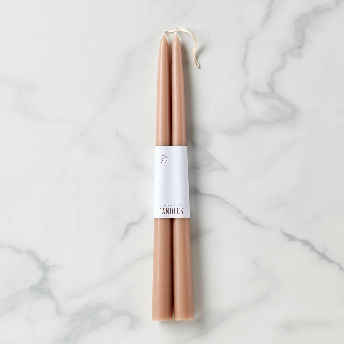 Dipped Greige 12" Taper Candle, Set of 2