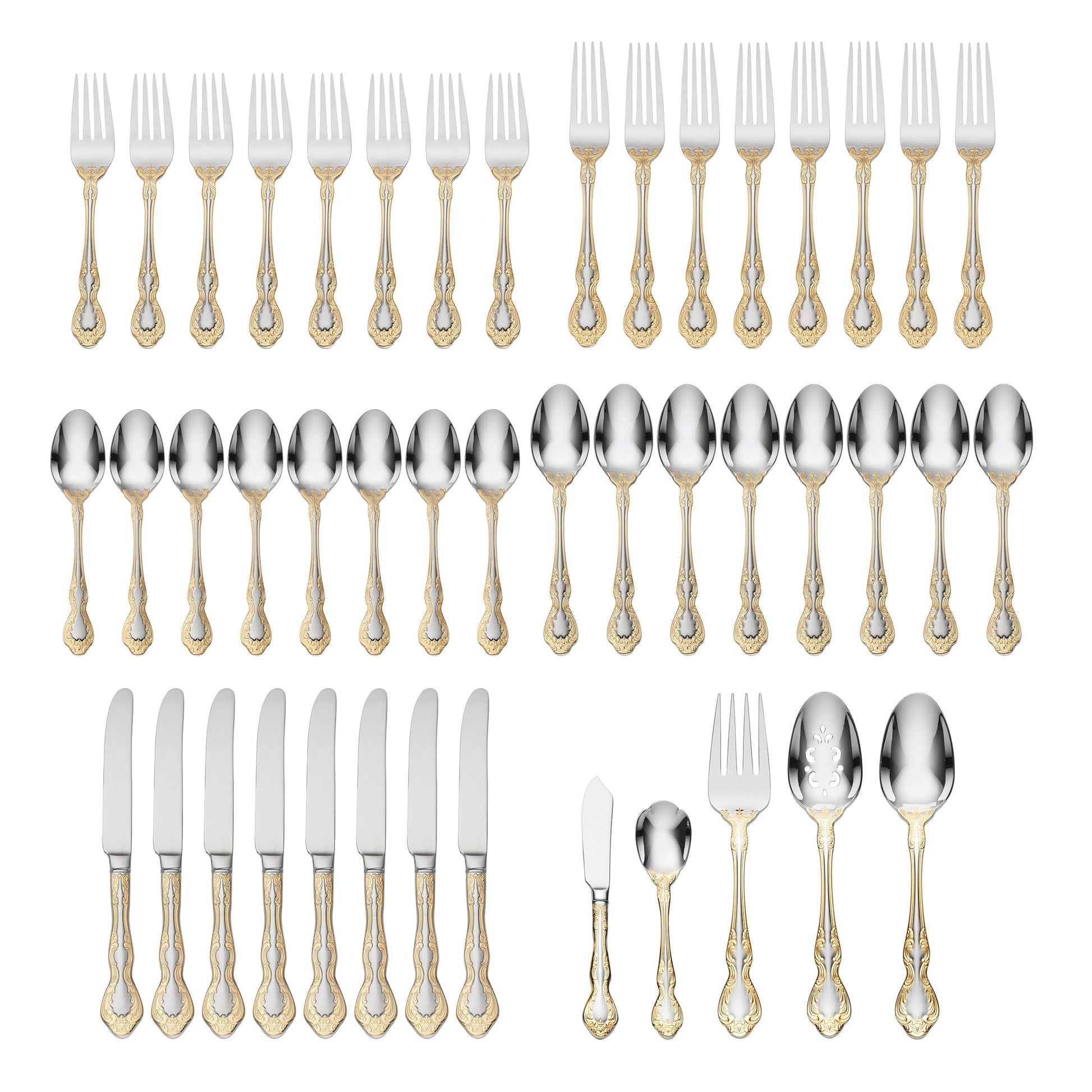 Golden Mandolina 45-Piece Flatware Set